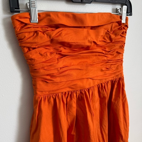 Reformation Lissa Dress in Citrus (bright orange) Strapless - Picture 5 of 11